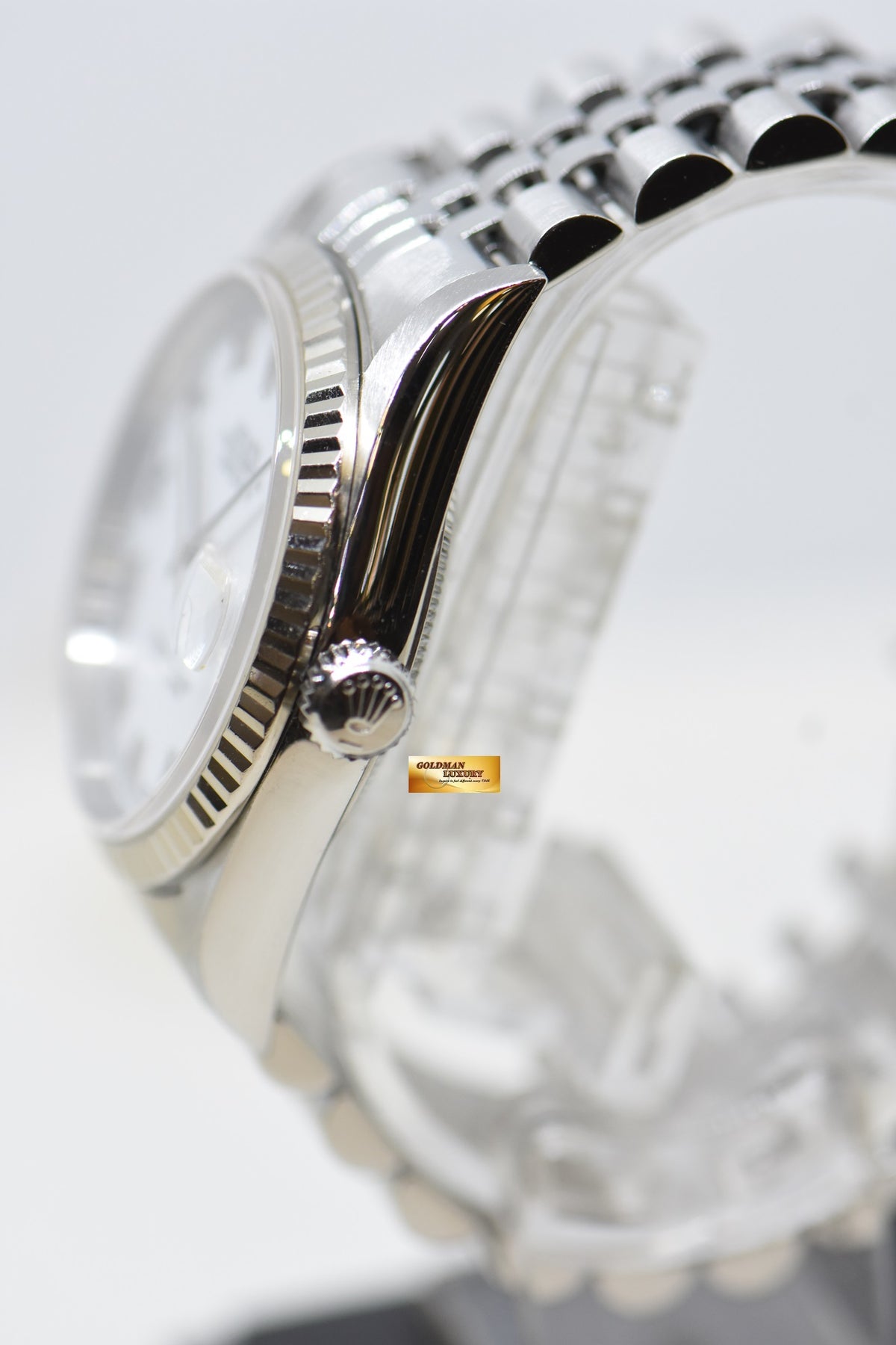 [SOLD] ROLEX OYSTER DATEJUST 36mm STEEL IN JUBILEE BRACELET WHITE ROMAN DIAL 16234 (MINT)