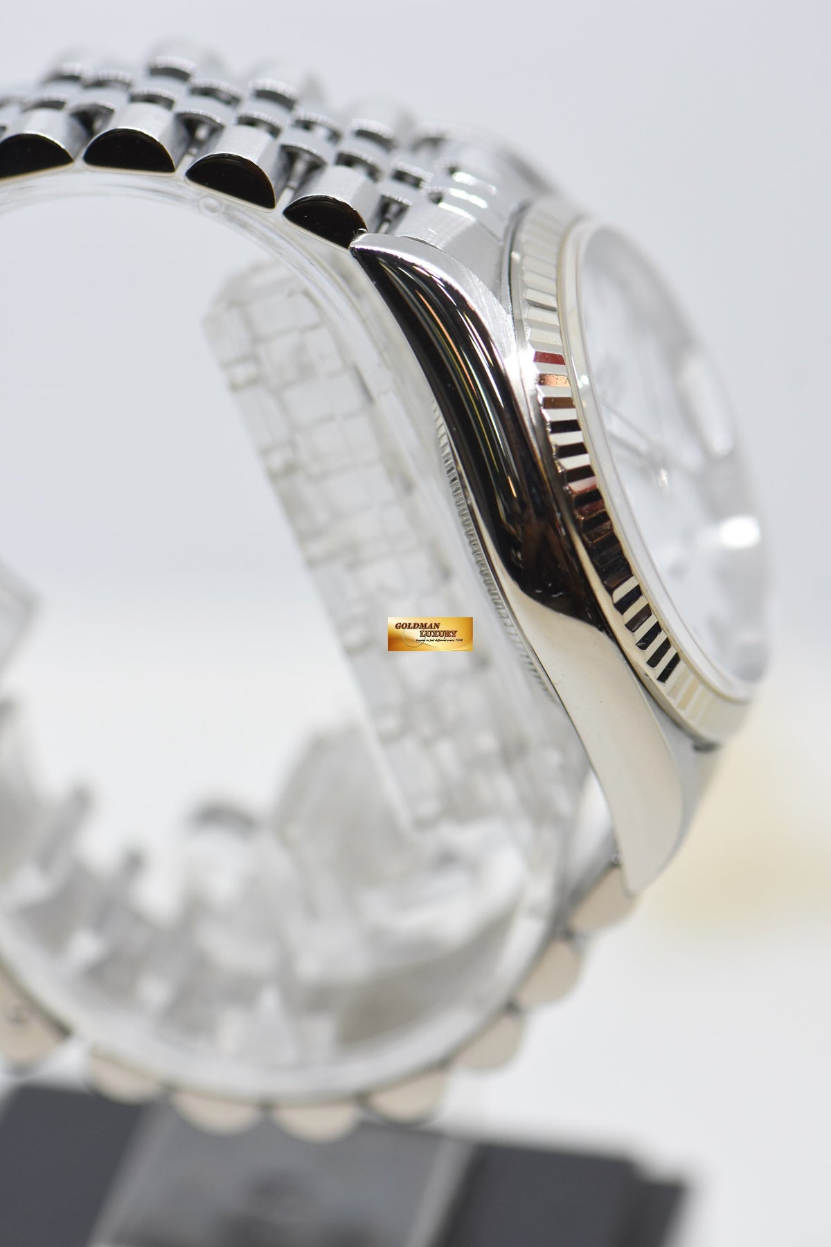 [SOLD] ROLEX OYSTER DATEJUST 36mm STEEL IN JUBILEE BRACELET WHITE ROMAN DIAL 16234 (MINT)