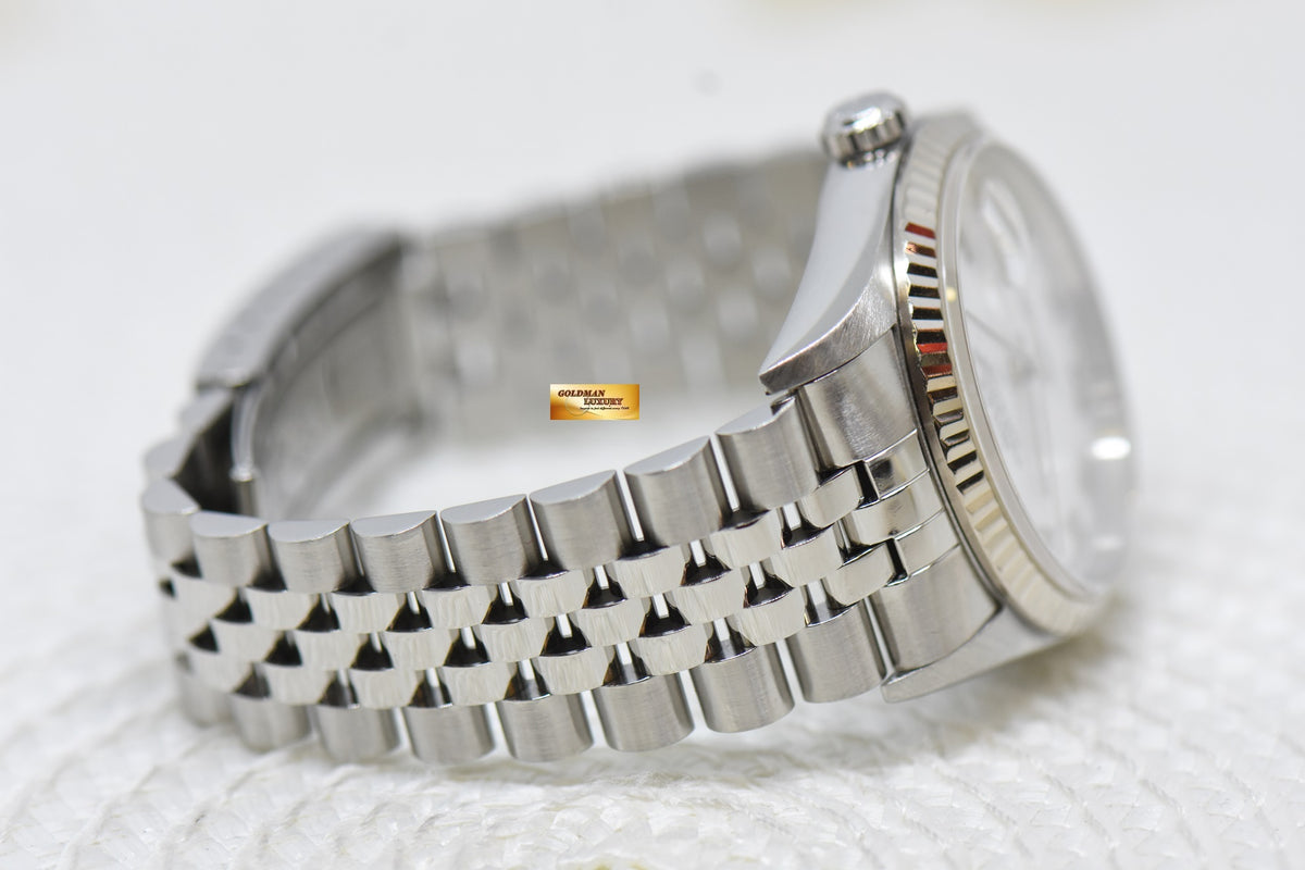 [SOLD] ROLEX OYSTER DATEJUST 36mm STEEL IN JUBILEE BRACELET WHITE ROMAN DIAL 16234 (MINT)