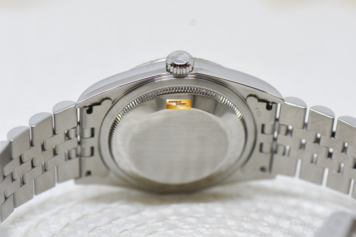 [SOLD] ROLEX OYSTER DATEJUST 36mm STEEL IN JUBILEE BRACELET WHITE ROMAN DIAL 16234 (MINT)