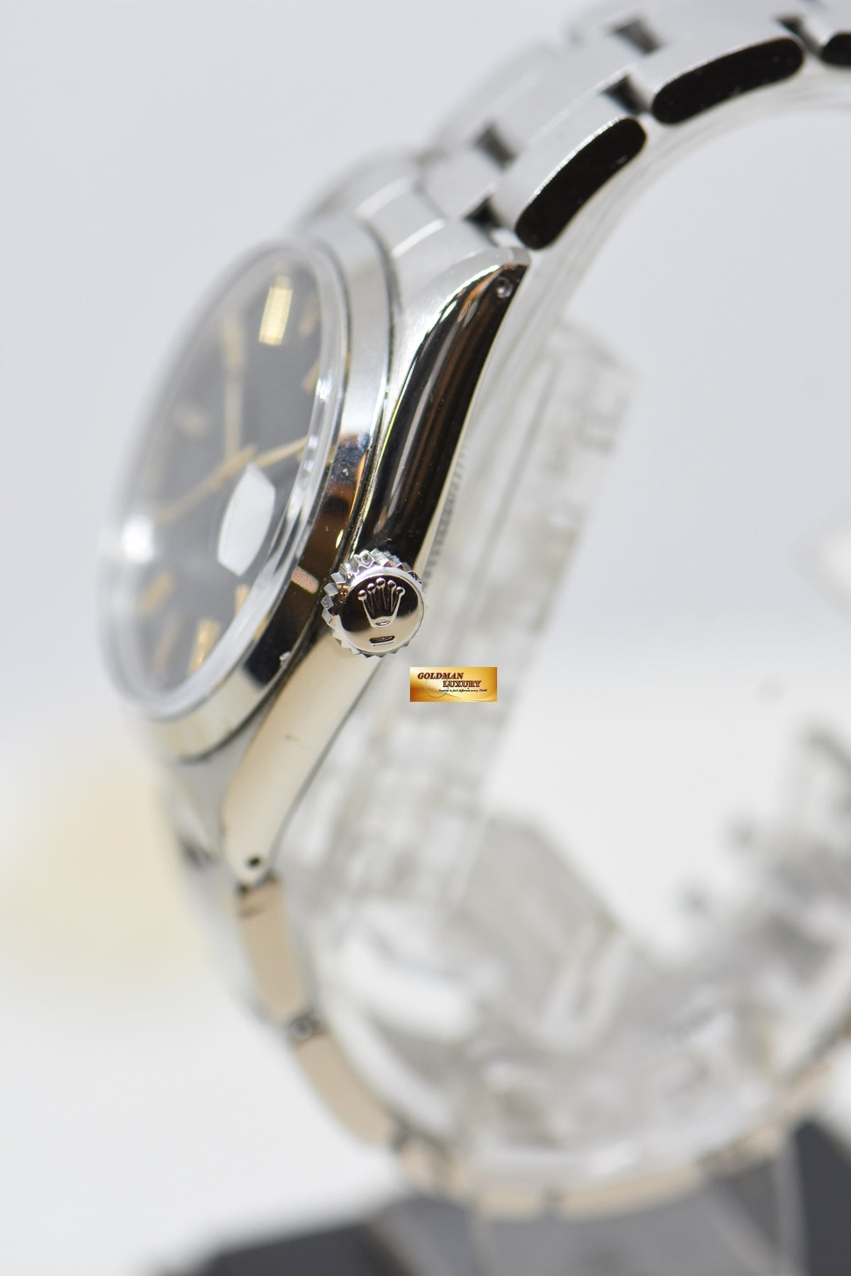 [SOLD] ROLEX OYSTER PERPETUAL DATE 34mm STEEL IN BRACELET BLACK DIAL 1500 (VINTAGE)