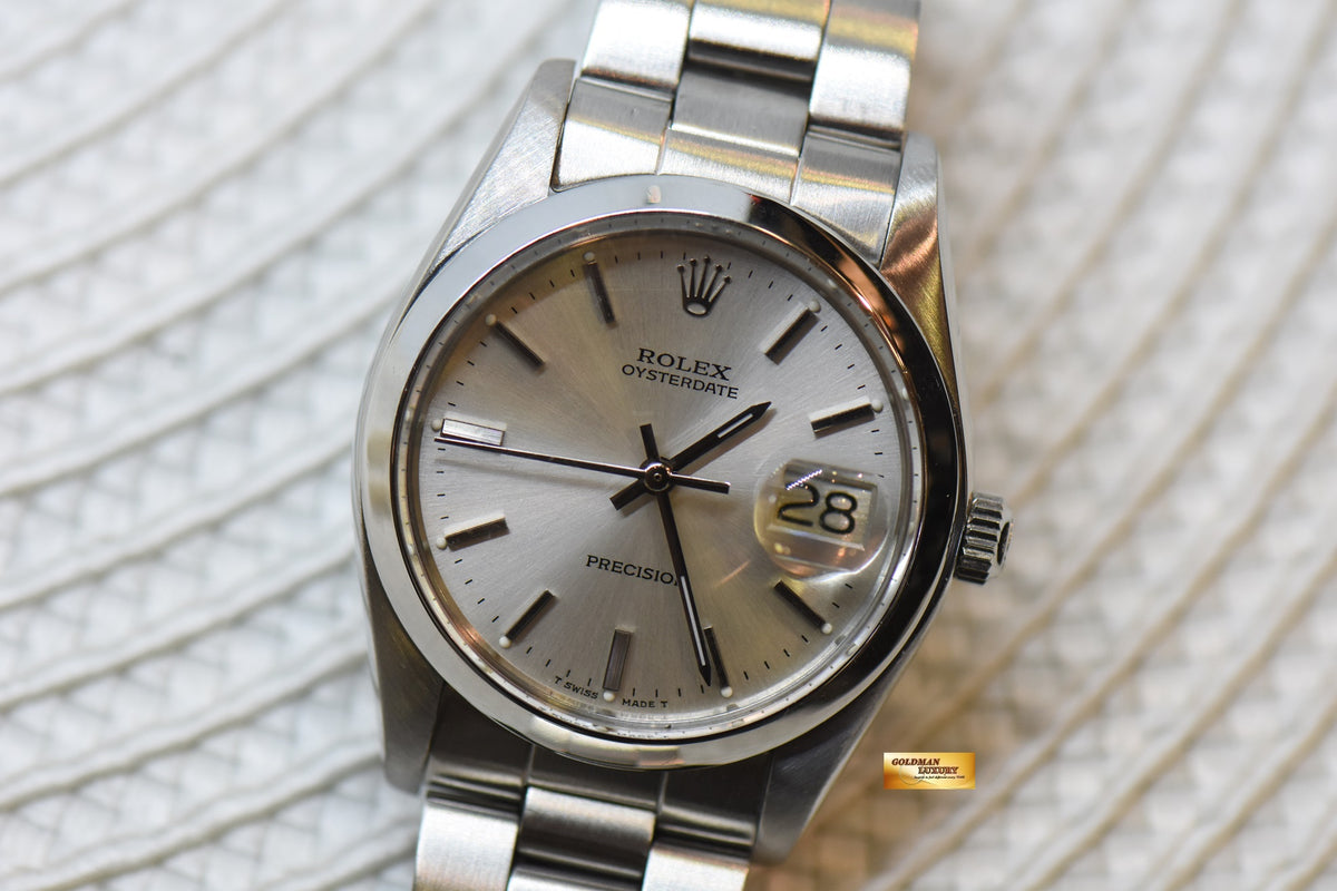 [SOLD] ROLEX OYSTERDATE PRECISION 34mm STEEL BRACELET SILVER DIAL 6694 (VINTAGE)