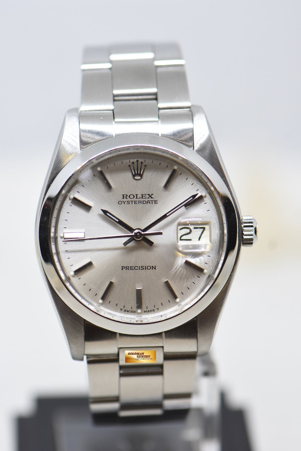 [SOLD] ROLEX OYSTERDATE PRECISION 34mm STEEL BRACELET SILVER DIAL 6694 (VINTAGE)