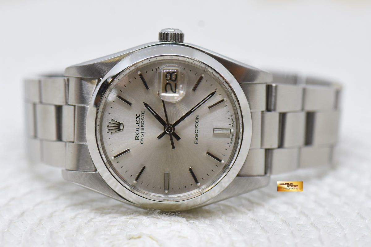 [SOLD] ROLEX OYSTERDATE PRECISION 34mm STEEL BRACELET SILVER DIAL 6694 (VINTAGE)