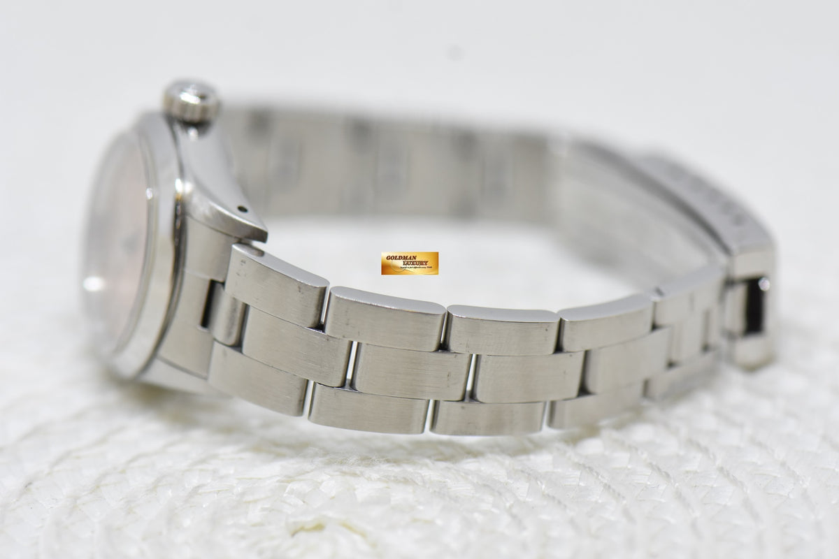 [SOLD] ROLEX OYSTER PERPETUAL 24mm LADIES STEEL ON BRACELET SALMON DIAL 67180 (MINT)