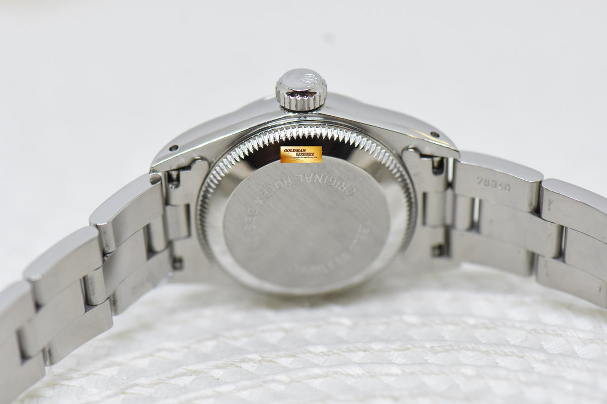 [SOLD] ROLEX OYSTER PERPETUAL 24mm LADIES STEEL ON BRACELET SALMON DIAL 67180 (MINT)