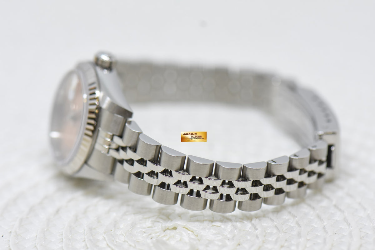 [SOLD] ROLEX OYSTER DATEJUST 26mm SALMON ROMAN DIAL STEEL IN JUBILEE BRACELET 79174 (MINT)