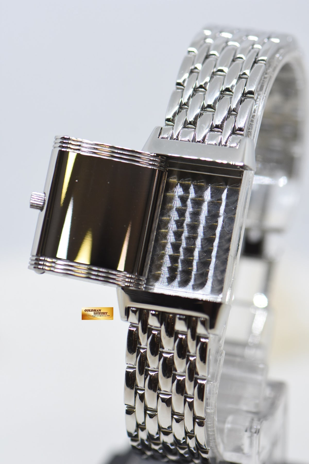 [SOLD] JLC REVERSO LADIES STEEL IN BEADED BRACELET MANUAL 260.8.86 (MINT)