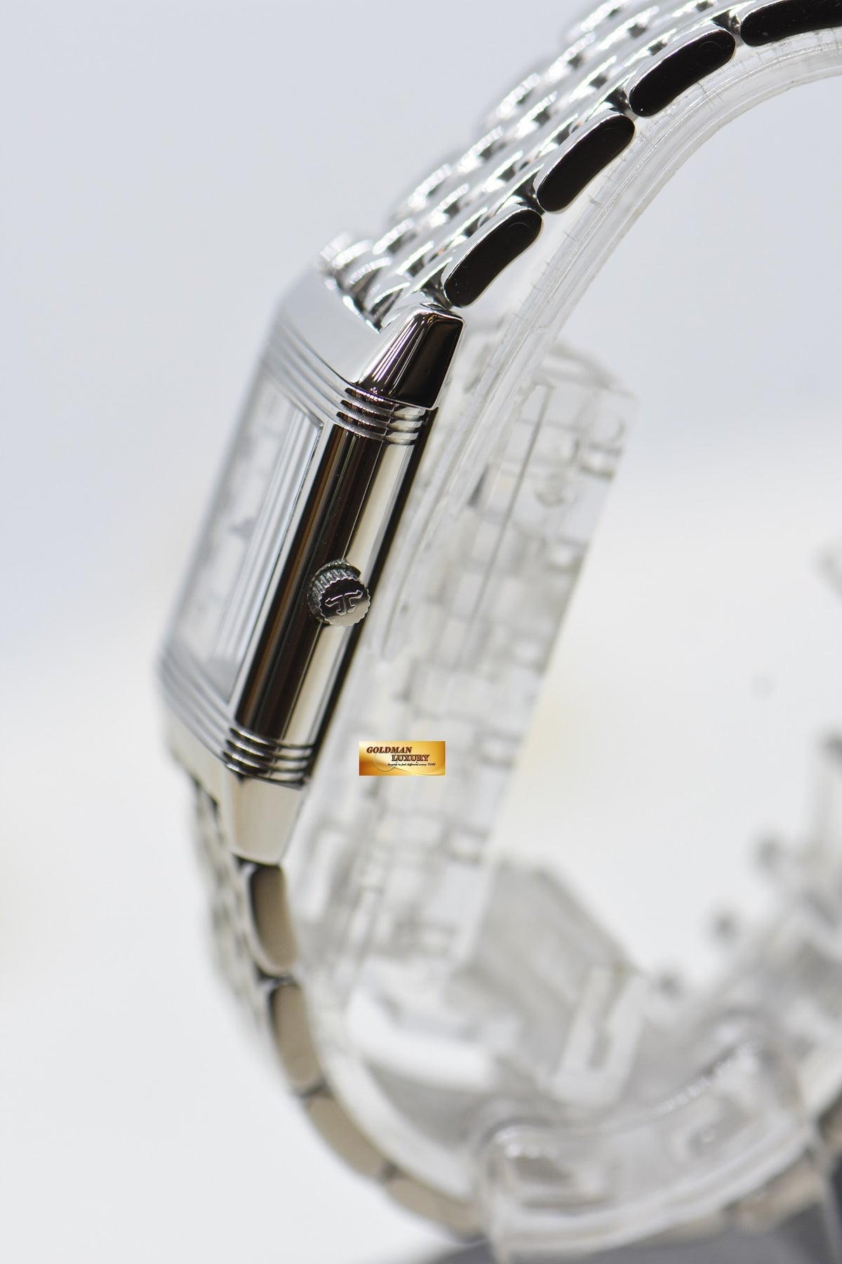 [SOLD] JLC REVERSO LADIES STEEL IN BEADED BRACELET MANUAL 260.8.86 (MINT)