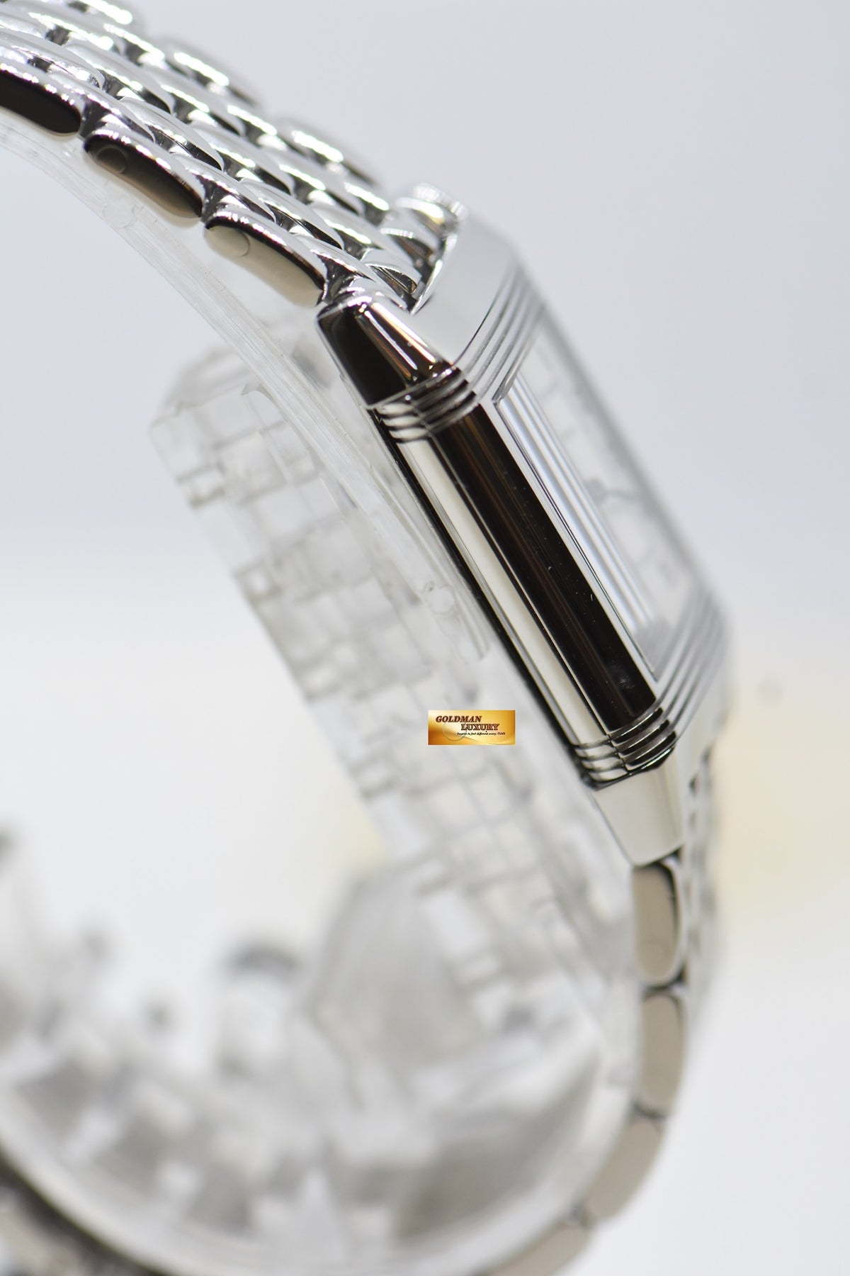 [SOLD] JLC REVERSO LADIES STEEL IN BEADED BRACELET MANUAL 260.8.86 (MINT)