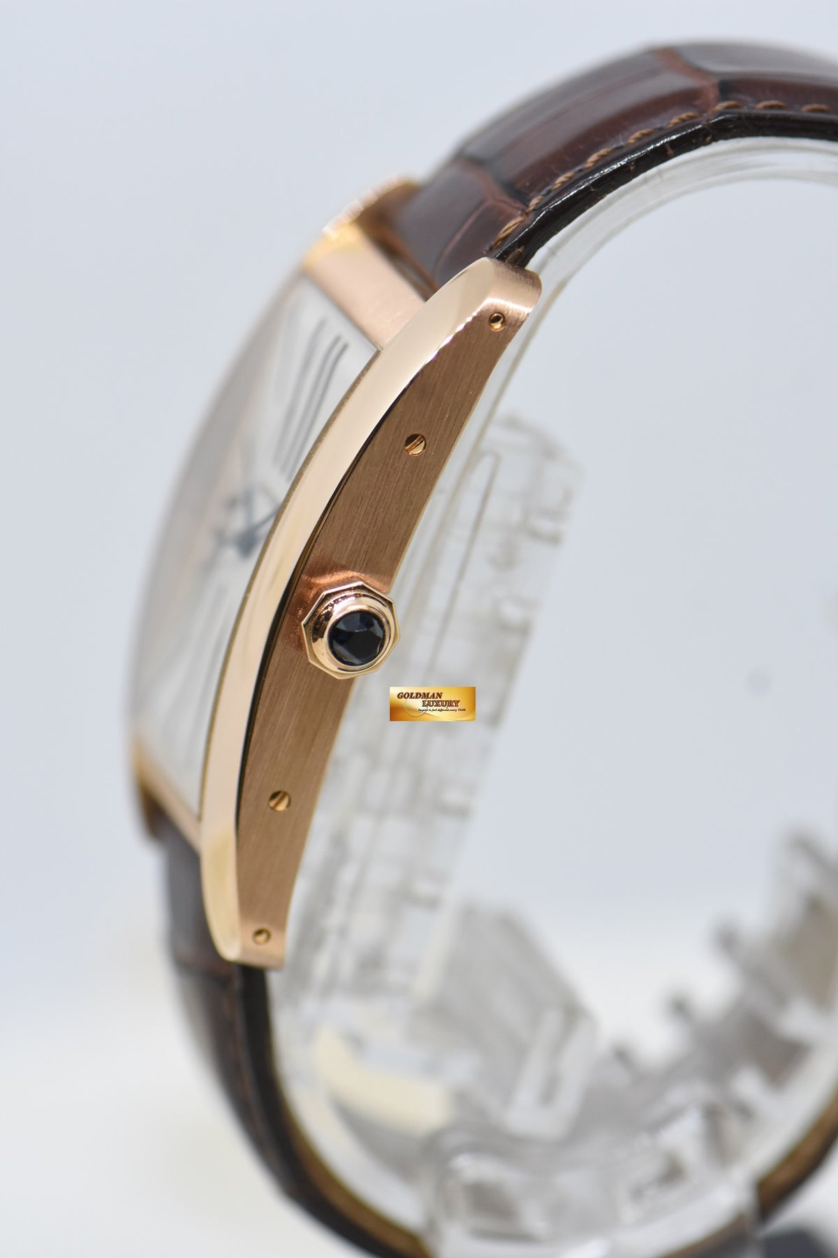 [SOLD] CARTIER TANK AMERICAINE LARGE 18K ROSE GOLD IN LEATHER STRAP AUTOMATIC 2505 (MINT)