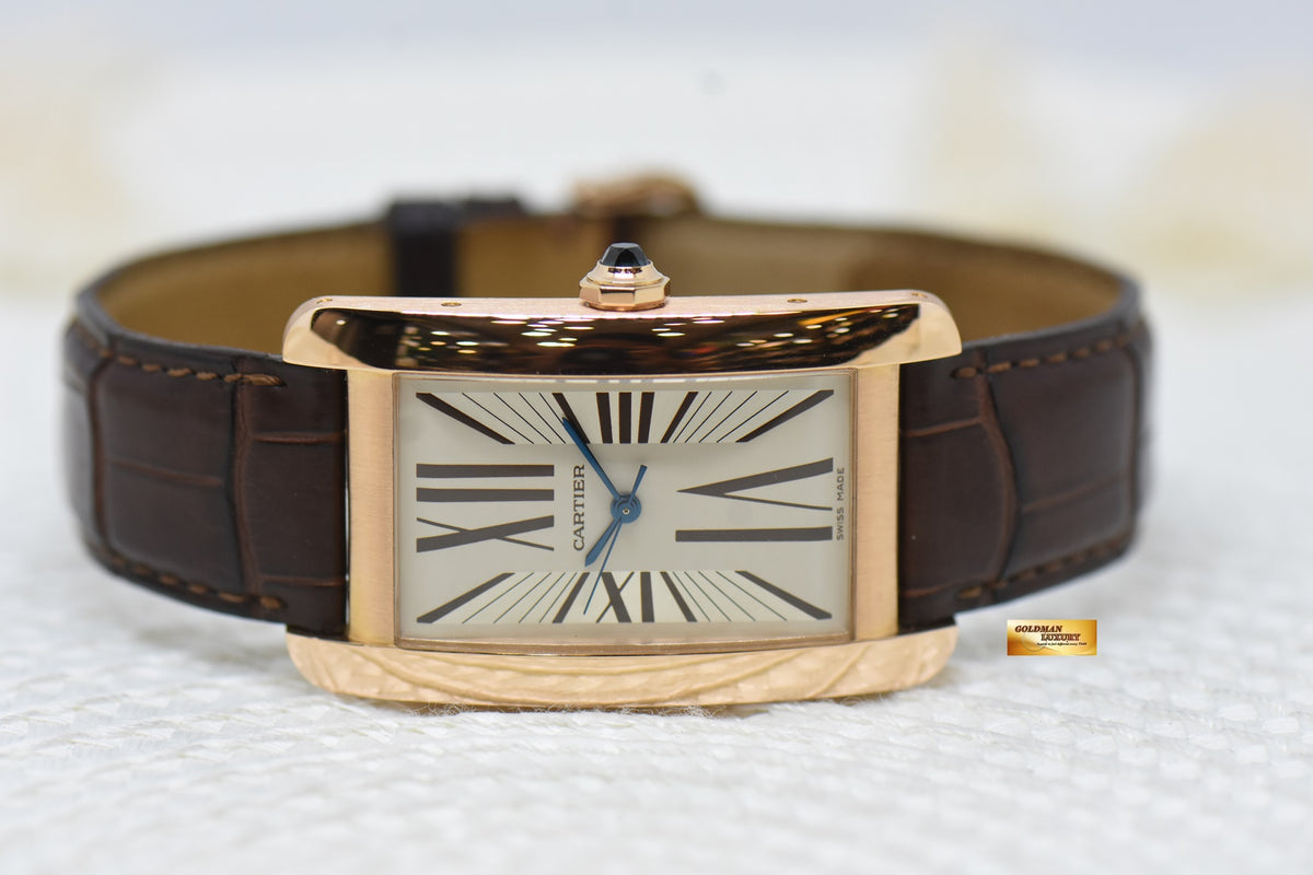 [SOLD] CARTIER TANK AMERICAINE LARGE 18K ROSE GOLD IN LEATHER STRAP AUTOMATIC 2505 (MINT)
