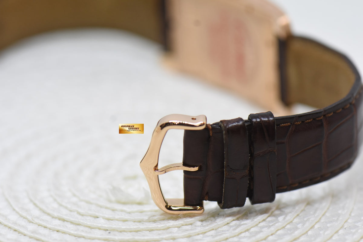 [SOLD] CARTIER TANK AMERICAINE LARGE 18K ROSE GOLD IN LEATHER STRAP AUTOMATIC 2505 (MINT)