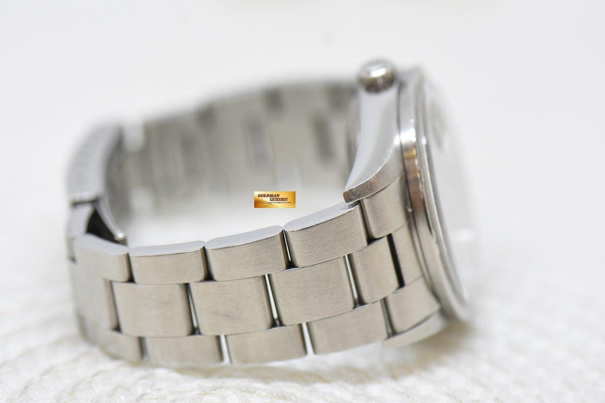 [SOLD] ROLEX OYSTER PERPETUAL DATE 34mm STEEL IN BRACELET GREY DIAL “STEEL ENGINE-TURNED” BEZEL 15210 (MINT)
