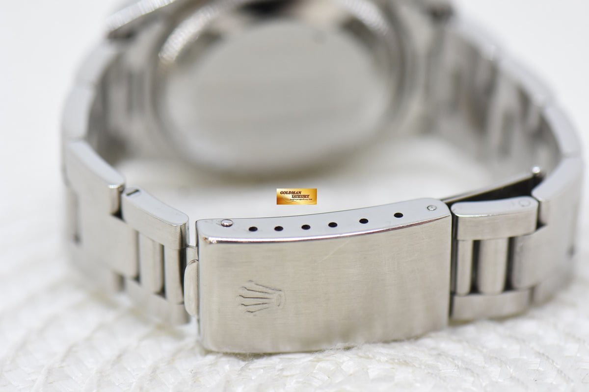 [SOLD] ROLEX OYSTER PERPETUAL DATE 34mm STEEL IN BRACELET GREY DIAL “STEEL ENGINE-TURNED” BEZEL 15210 (MINT)