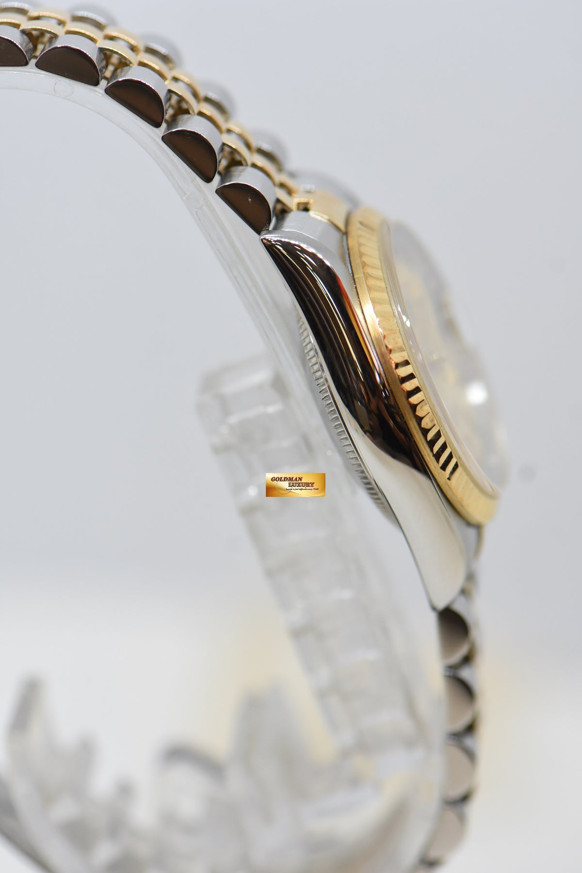 [SOLD] ROLEX OYSTER DATEJUST 31mm HALF-GOLD IN JUBILEE BRACELET GOLD TAPESTRY DIAL 68273 (MINT)