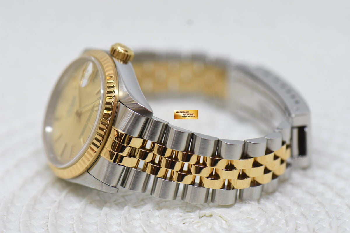 [SOLD] ROLEX OYSTER DATEJUST 31mm HALF-GOLD IN JUBILEE BRACELET GOLD TAPESTRY DIAL 68273 (MINT)
