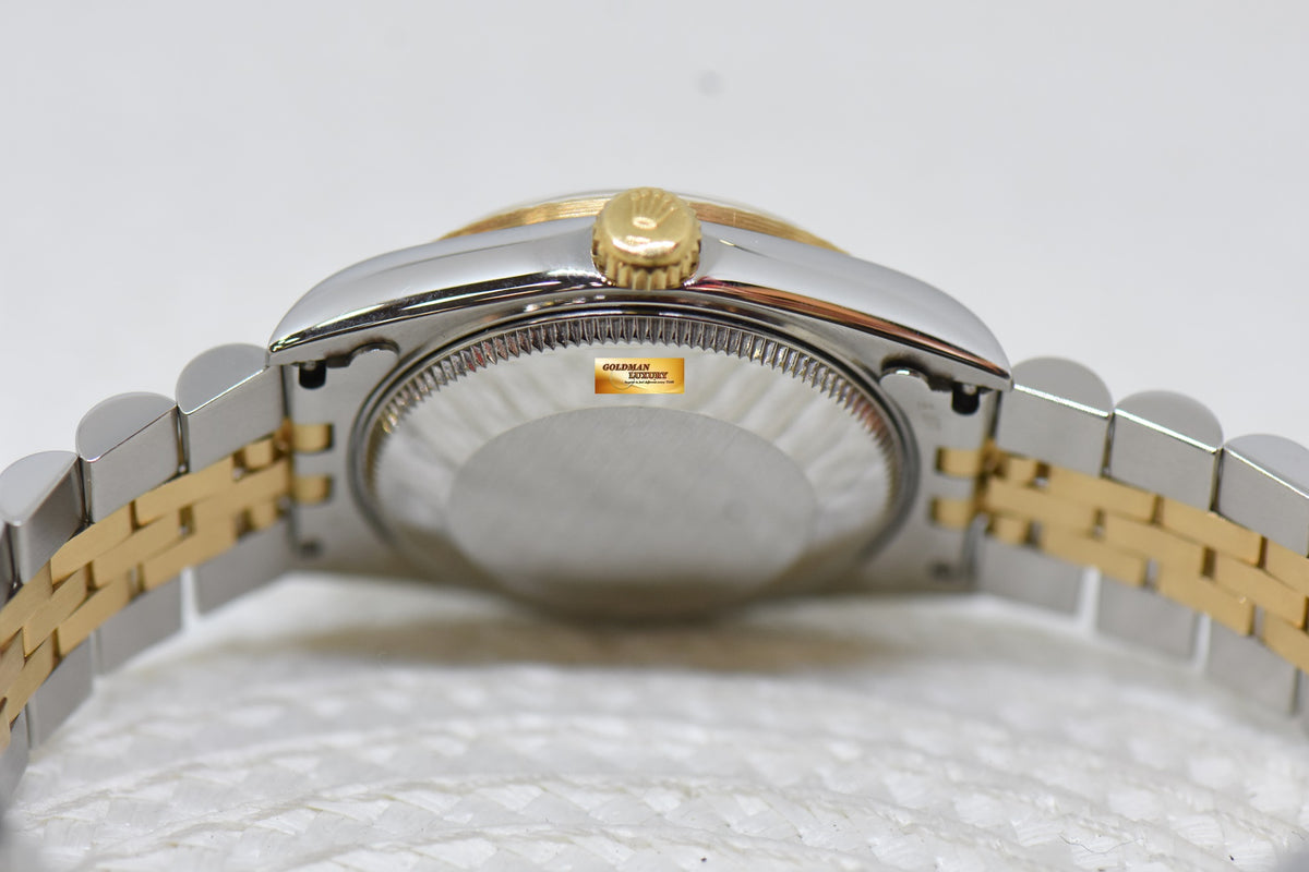 [SOLD] ROLEX OYSTER DATEJUST 31mm HALF-GOLD IN JUBILEE BRACELET GOLD TAPESTRY DIAL 68273 (MINT)