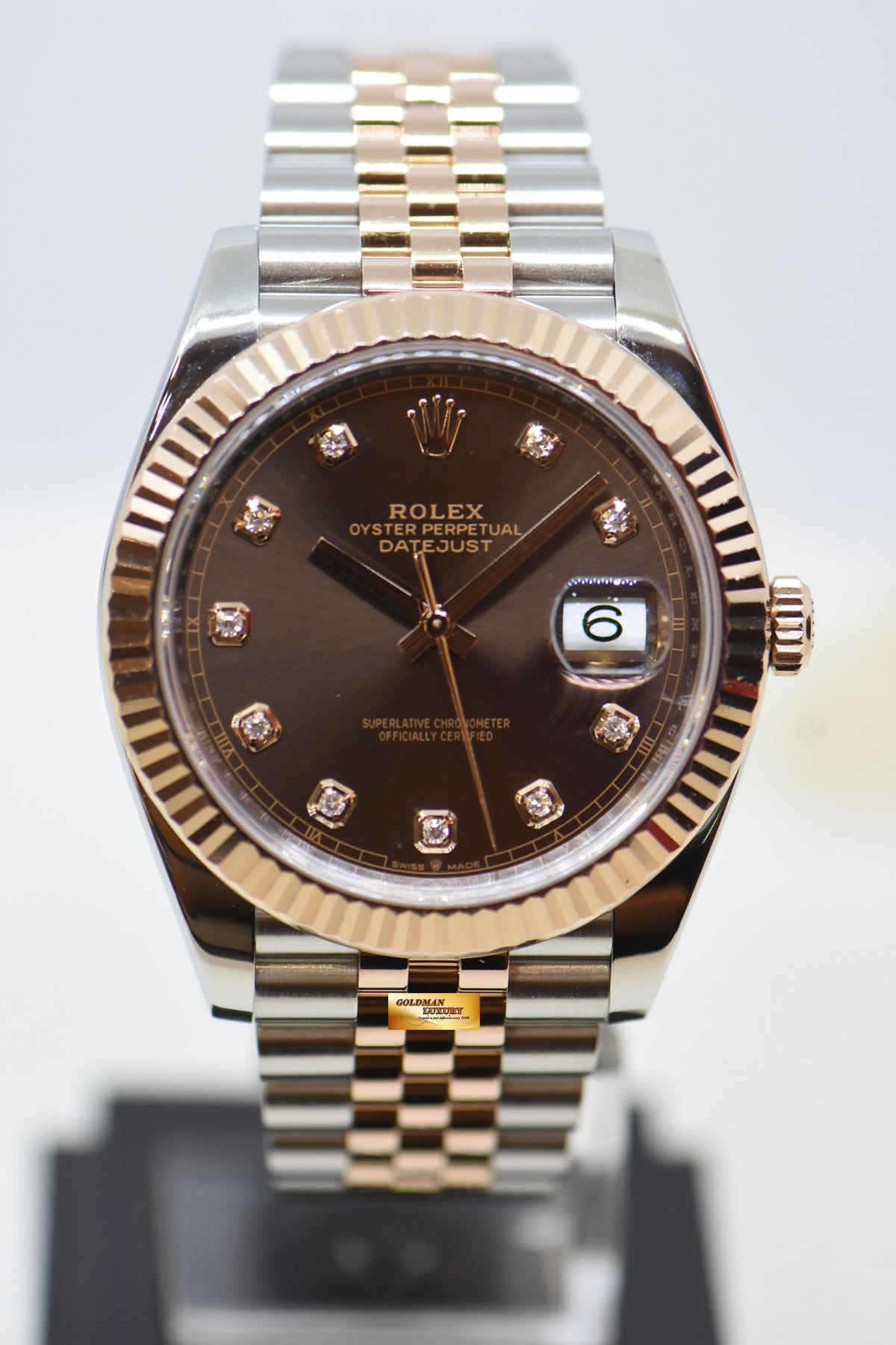 [SOLD] ROLEX OYSTER DATEJUST 41mm HALF-EVEROSE GOLD IN JUBILEE BRACELET CHOCOLATE DIAMOND DIAL 126331 (LNIB)