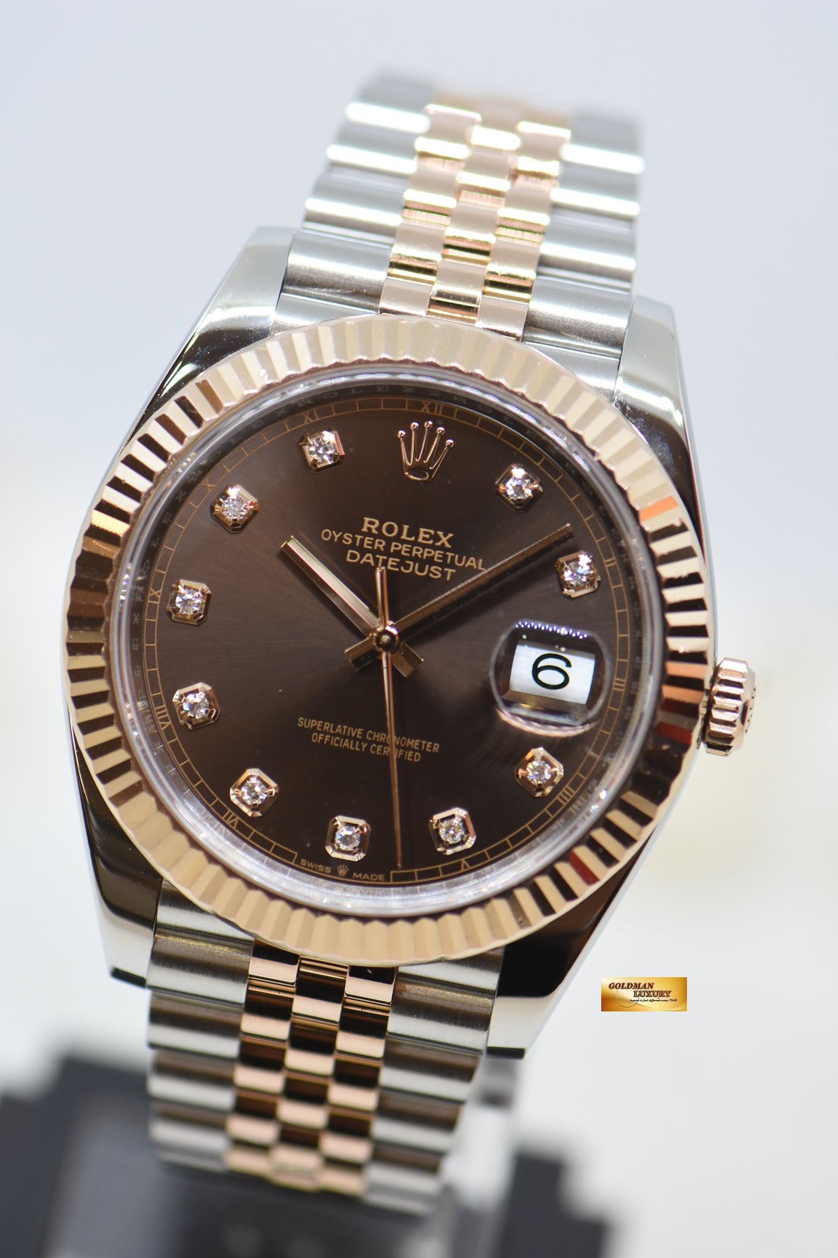 [SOLD] ROLEX OYSTER DATEJUST 41mm HALF-EVEROSE GOLD IN JUBILEE BRACELET CHOCOLATE DIAMOND DIAL 126331 (LNIB)