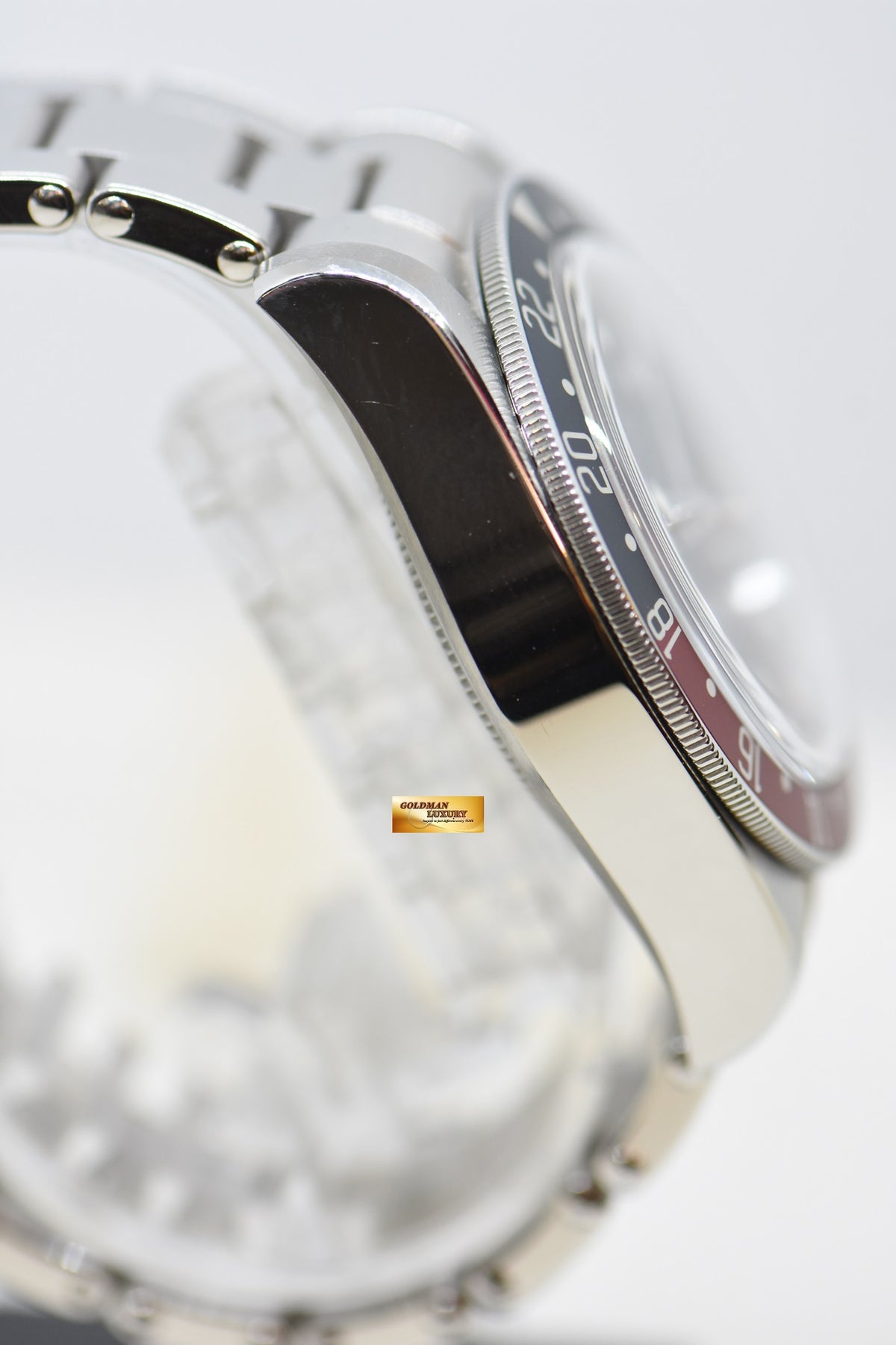 [SOLD] TUDOR BLACK BAY GMT PEPSI RED / BLUE 41mm BLACK DIAL STEEL IN RIVETED BRACELET 79830RB AUTOMATIC (MINT)