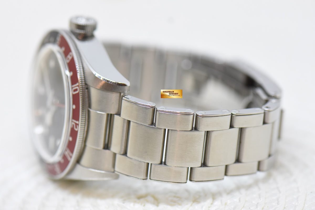 [SOLD] TUDOR BLACK BAY GMT PEPSI RED / BLUE 41mm BLACK DIAL STEEL IN RIVETED BRACELET 79830RB AUTOMATIC (MINT)