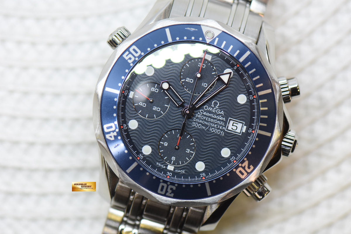 [SOLD] OMEGA SEAMASTER DIVER CHRONOGRAPH 41.5mm STEEL IN BRACELET BLUE AUTOMATIC 2225.80.00 (MINT)