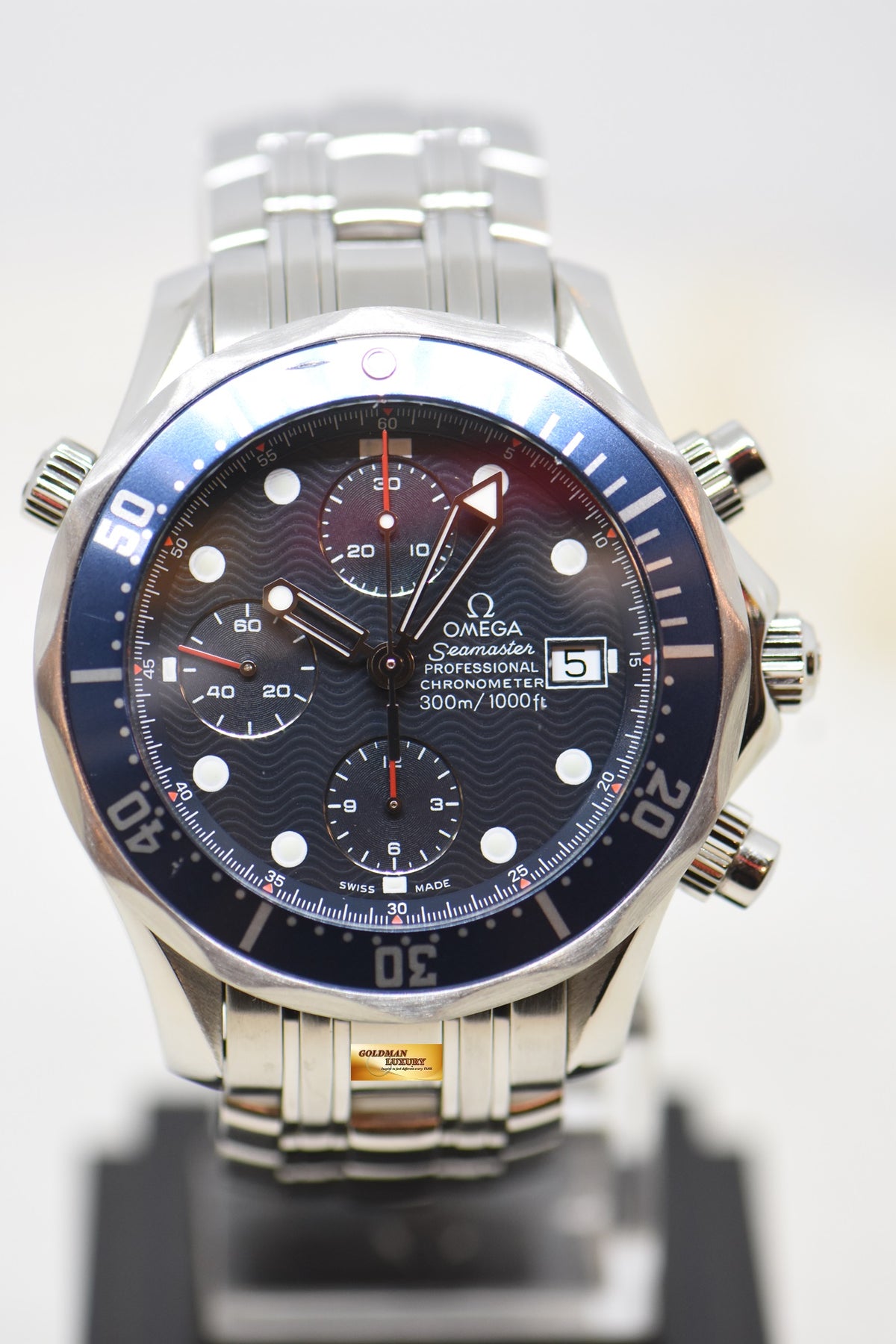 [SOLD] OMEGA SEAMASTER DIVER CHRONOGRAPH 41.5mm STEEL IN BRACELET BLUE AUTOMATIC 2225.80.00 (MINT)