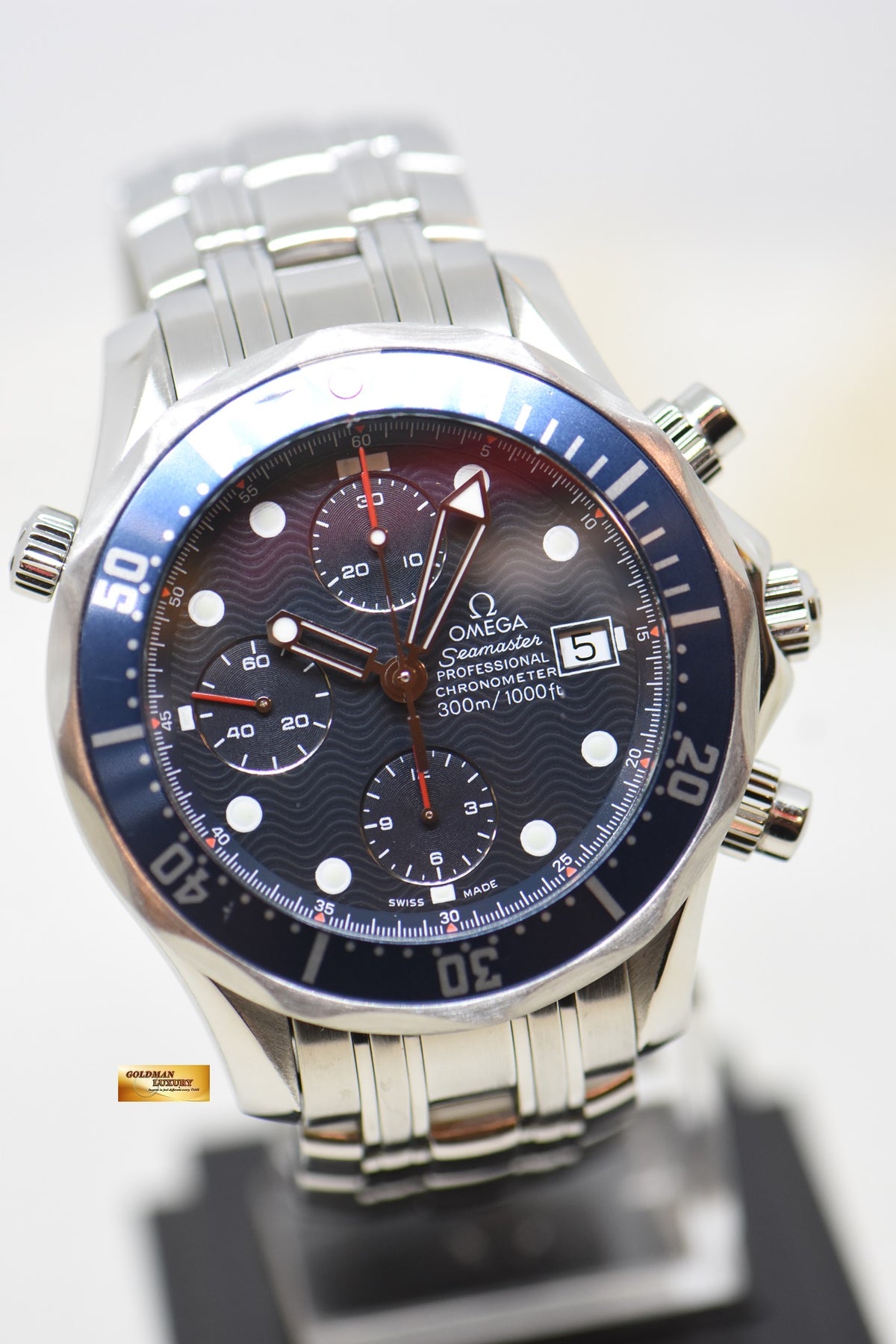 [SOLD] OMEGA SEAMASTER DIVER CHRONOGRAPH 41.5mm STEEL IN BRACELET BLUE AUTOMATIC 2225.80.00 (MINT)