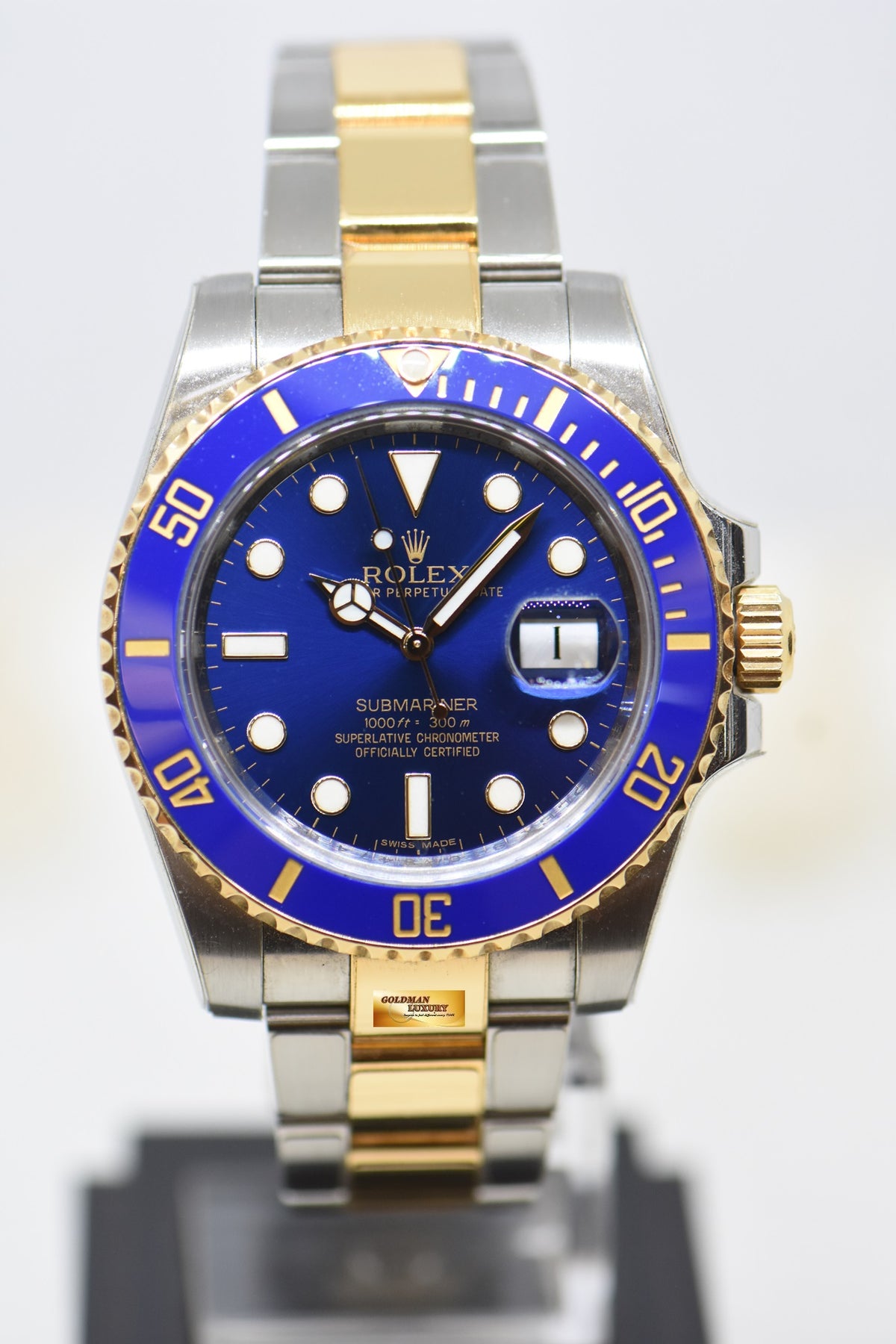 [SOLD] ROLEX SUBMARINER 40mm HALF GOLD IN BRACELET SUNBURST BLUE DIAL 116613LB (MINT)