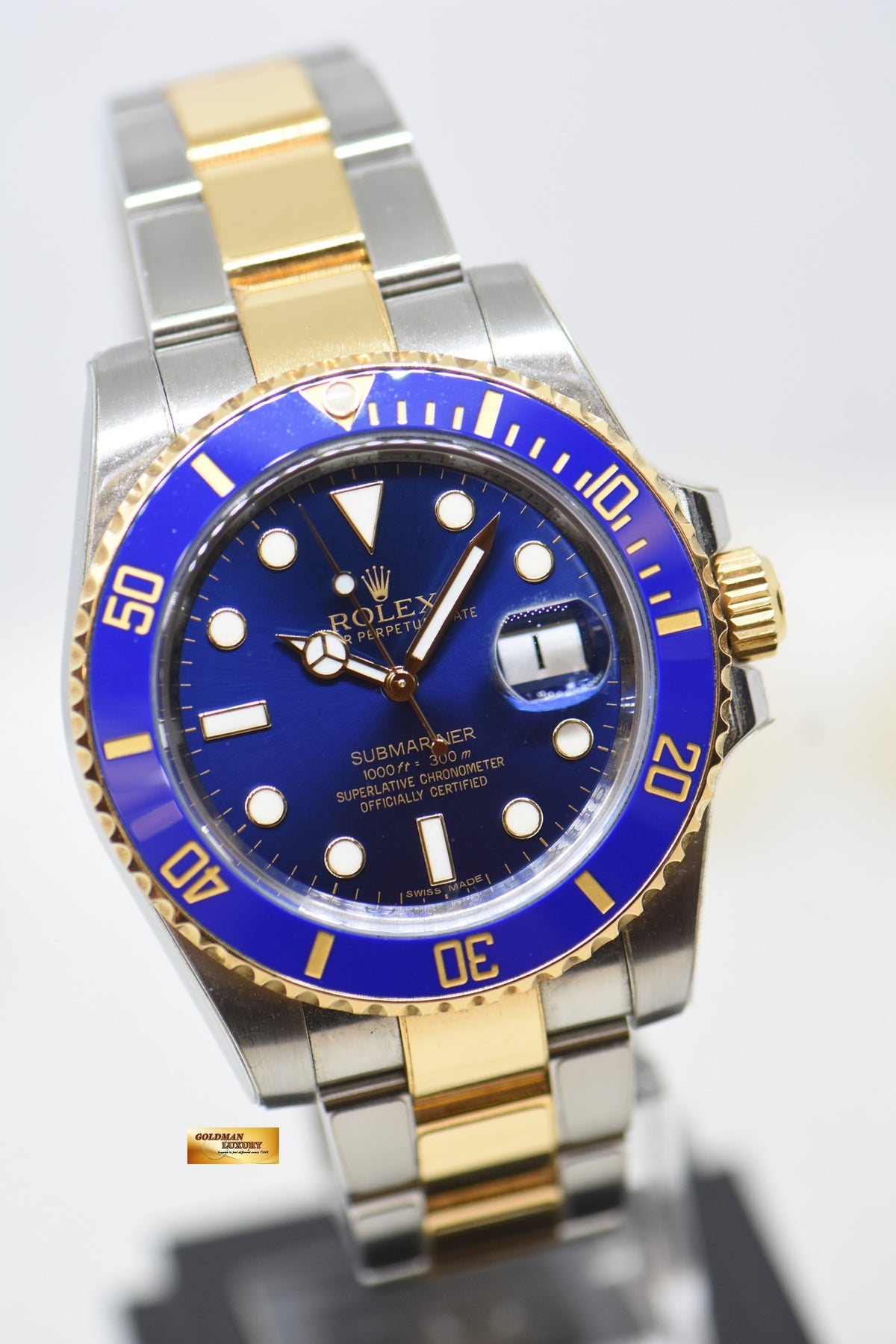 [SOLD] ROLEX SUBMARINER 40mm HALF GOLD IN BRACELET SUNBURST BLUE DIAL 116613LB (MINT)