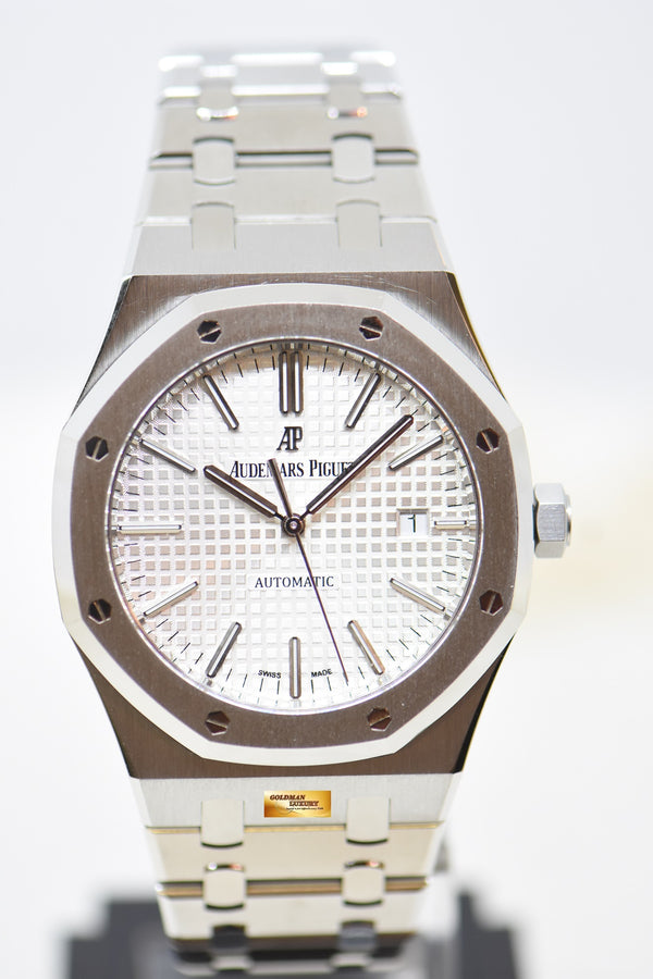 AUDEMARS PIGUET ROYAL OAK 41mm STEEL BRACELET WHITE DIAL AUTOMATIC 15400ST (UNPOLISHED-MINT)