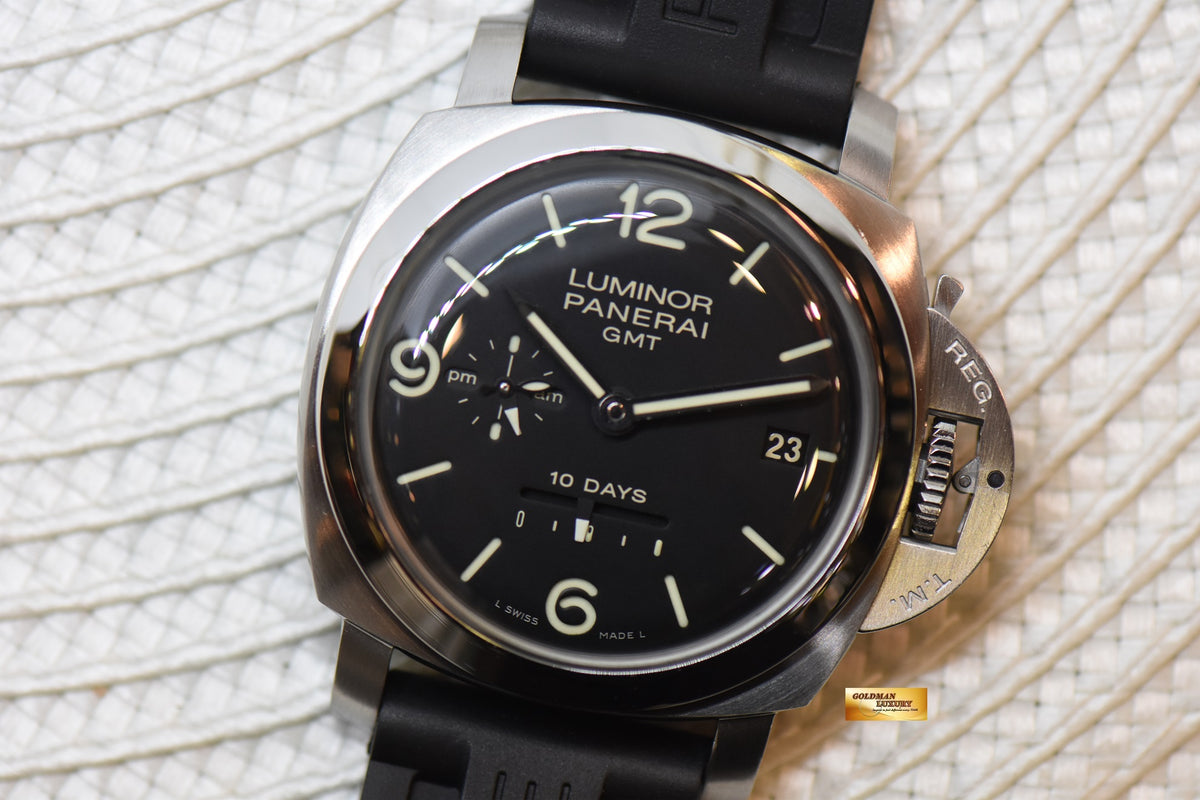[SOLD] PANERAI LUMINOR GMT 44mm 1950 STEEL DAY / NIGHT 10 DAYS POWER RESERVE AUTOMATIC PAM 270 (MINT)