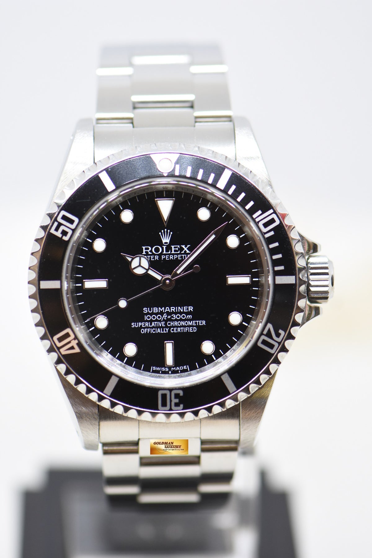 [SOLD] ROLEX OYSTER SUBMARINER NO DATE 4-LINERS 40mm STEEL BLACK 14060M (MINT)