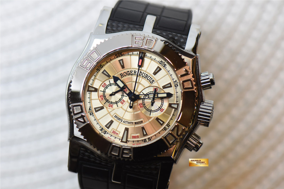 [SOLD] ROGER DUBUIS EASY DIVER JUST FOR FRIENDS 46mm STEEL IN RUBBER RD56 MANUAL WINDING SE46.56 (MINT)