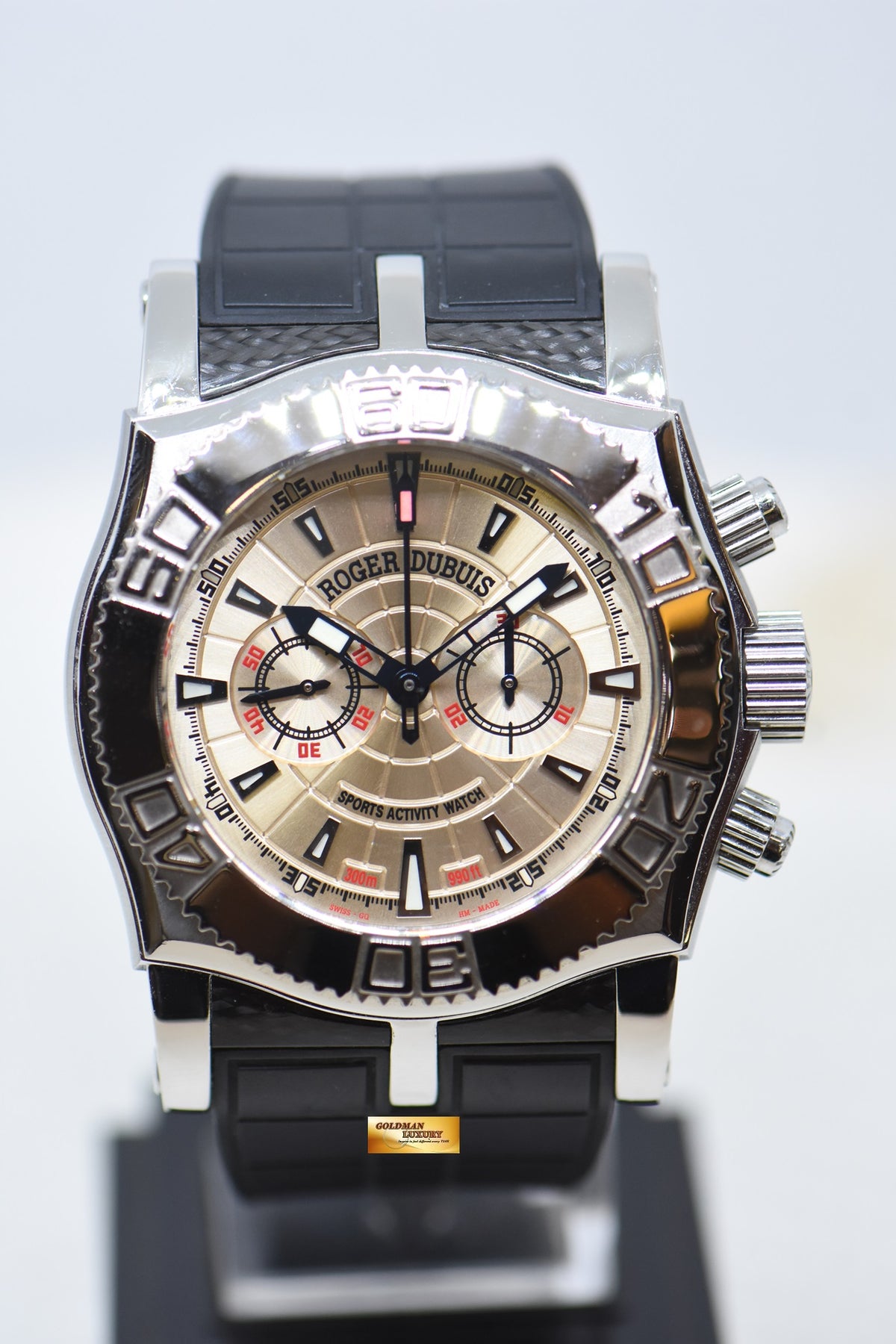 [SOLD] ROGER DUBUIS EASY DIVER JUST FOR FRIENDS 46mm STEEL IN RUBBER RD56 MANUAL WINDING SE46.56 (MINT)