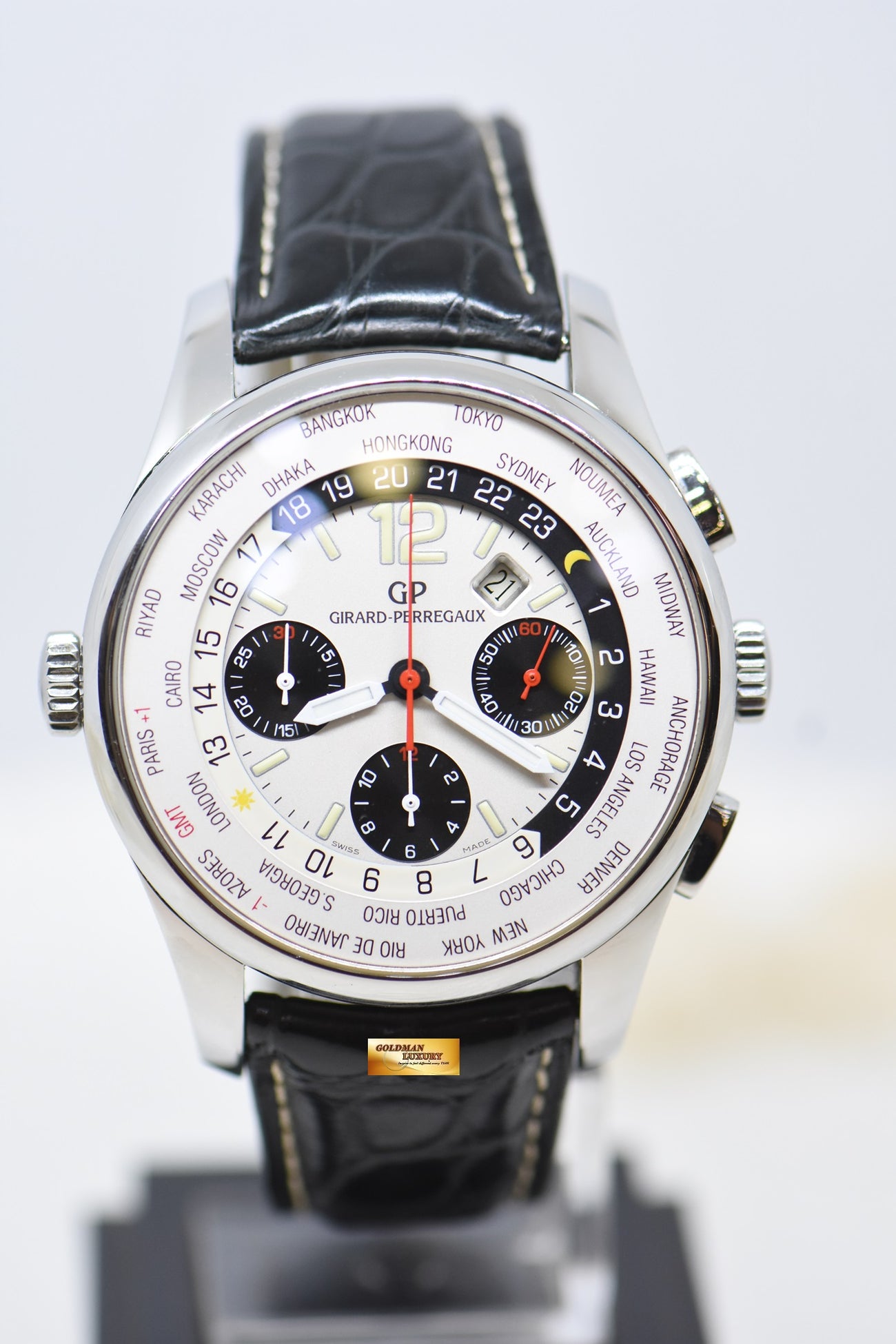 SOLD] GIRARD PERREGAUX WW.TC WORLD TIME CHRONOGRAPH STEEL IN