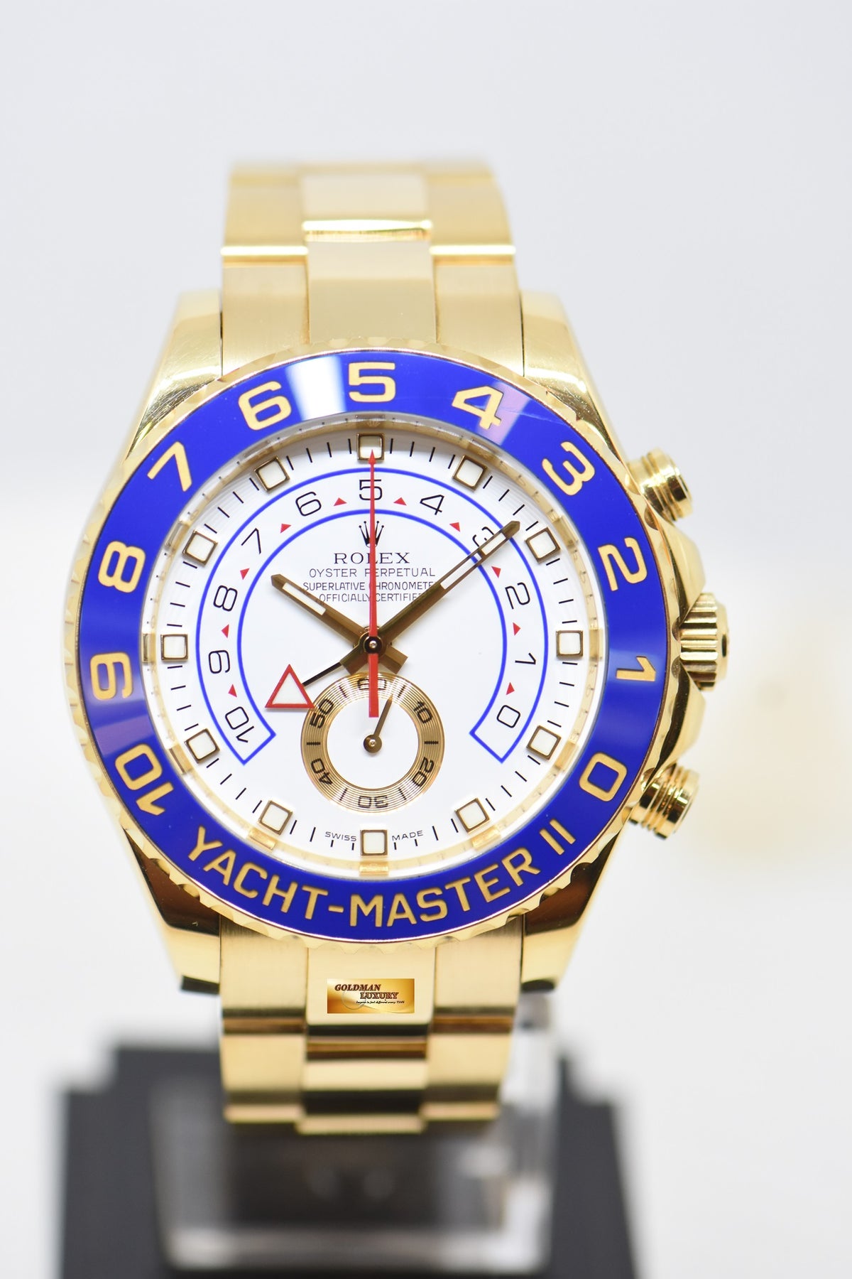 [SOLD] ROLEX OYSTER PERPETUAL YACHT-MASTER II 44mm REGATTA CHRONOGRAPH 18K YELLOW GOLD IN BRACELET 116688 (MINT)