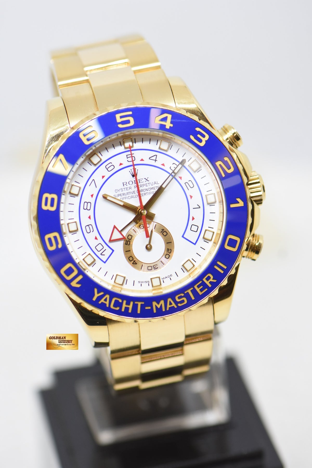 [SOLD] ROLEX OYSTER PERPETUAL YACHT-MASTER II 44mm REGATTA CHRONOGRAPH 18K YELLOW GOLD IN BRACELET 116688 (MINT)