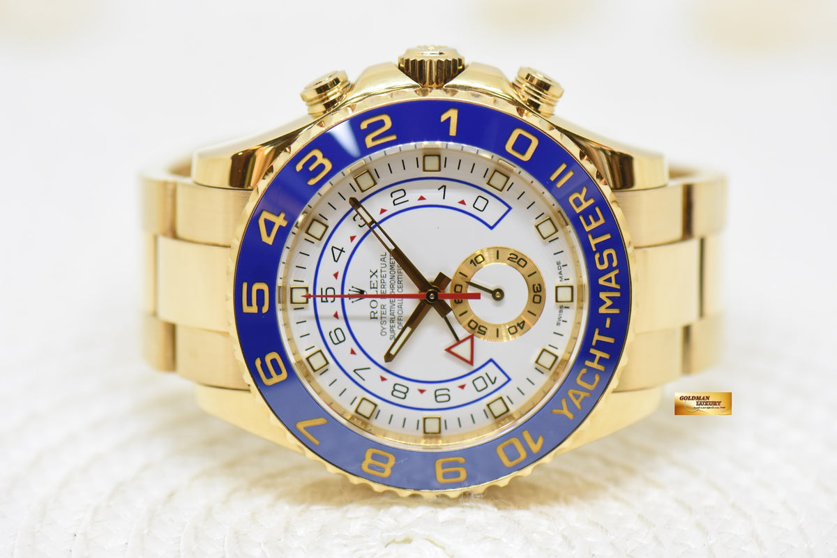 [SOLD] ROLEX OYSTER PERPETUAL YACHT-MASTER II 44mm REGATTA CHRONOGRAPH 18K YELLOW GOLD IN BRACELET 116688 (MINT)