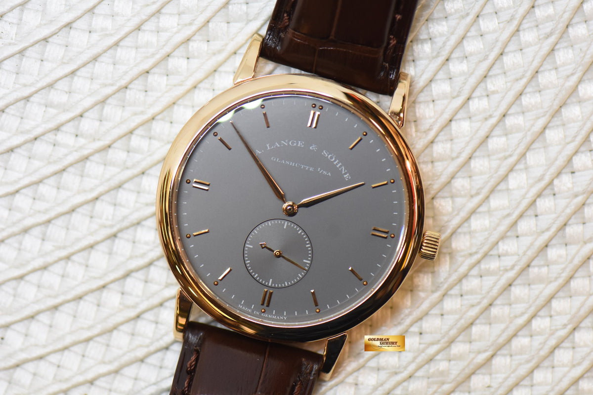 [SOLD] A.LANGE & SOHNE SAXONIA SUB-SECOND 37mm ROSE GOLD IN LEATHER MANUAL WINDING 215.033 (MINT)