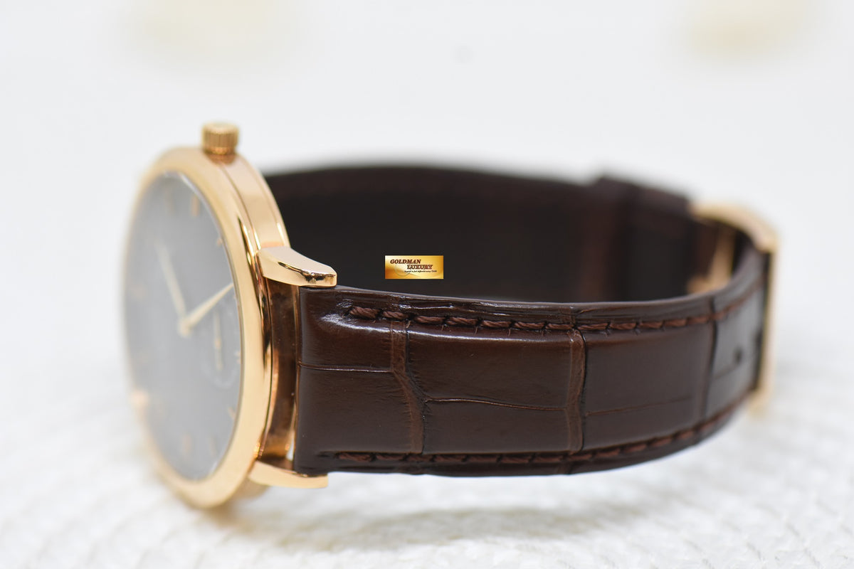 [SOLD] A.LANGE & SOHNE SAXONIA SUB-SECOND 37mm ROSE GOLD IN LEATHER MANUAL WINDING 215.033 (MINT)