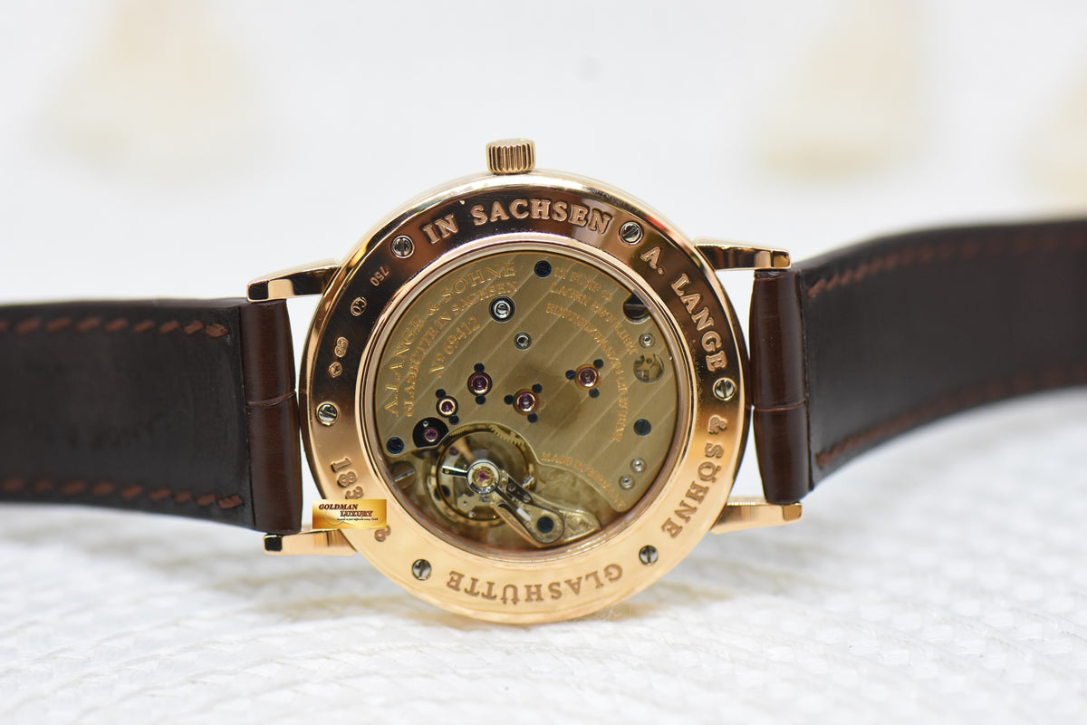 [SOLD] A.LANGE & SOHNE SAXONIA SUB-SECOND 37mm ROSE GOLD IN LEATHER MANUAL WINDING 215.033 (MINT)