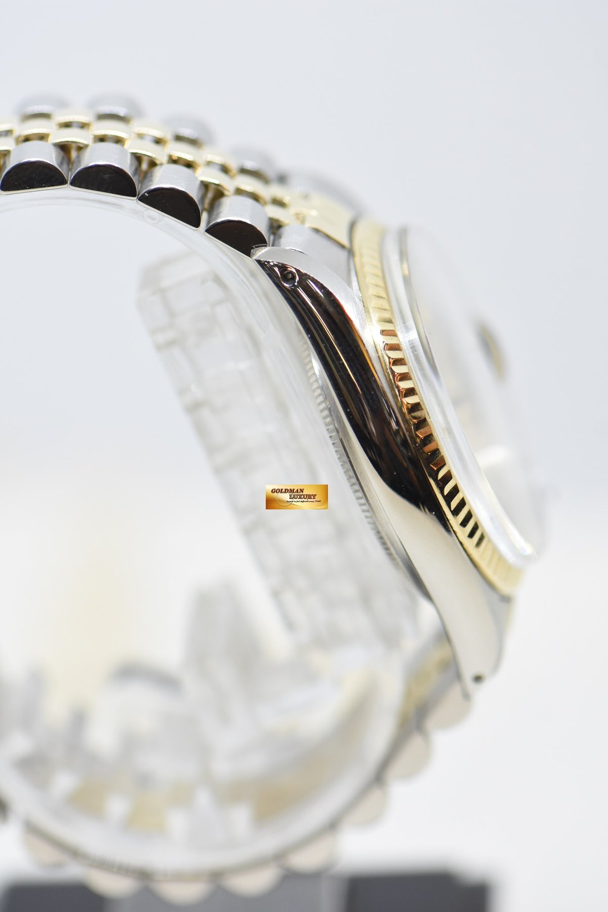 [SOLD] ROLEX OYSTER DATEJUST 36mm HALF-GOLD IN JUBILEE BRACELET TAPESTRY GOLD DIAL 16013 (QUICKSET-DATE) (VINTAGE)