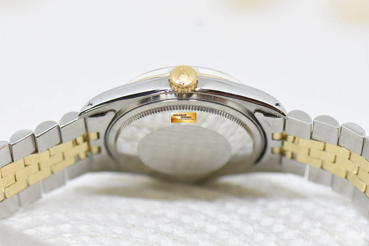 [SOLD] ROLEX OYSTER DATEJUST 36mm HALF-GOLD IN JUBILEE BRACELET TAPESTRY GOLD DIAL 16013 (QUICKSET-DATE) (VINTAGE)