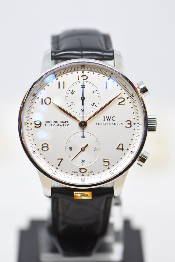 [SOLD] IWC PORTUGUESE CHRONOGRAPH 41mm SILVERED-WHITE DIAL AUTOMATIC IW3714-45 (MINT)