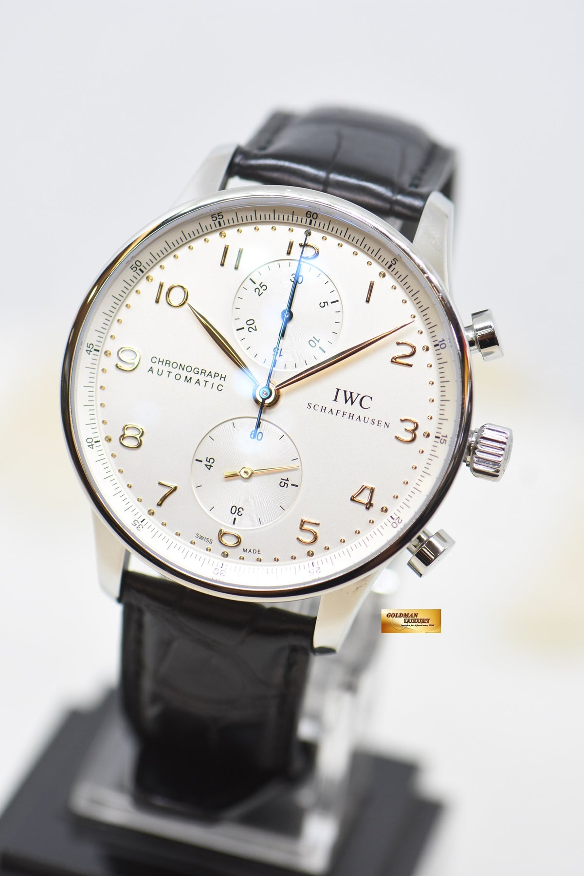 [SOLD] IWC PORTUGUESE CHRONOGRAPH 41mm SILVERED-WHITE DIAL AUTOMATIC IW3714-45 (MINT)