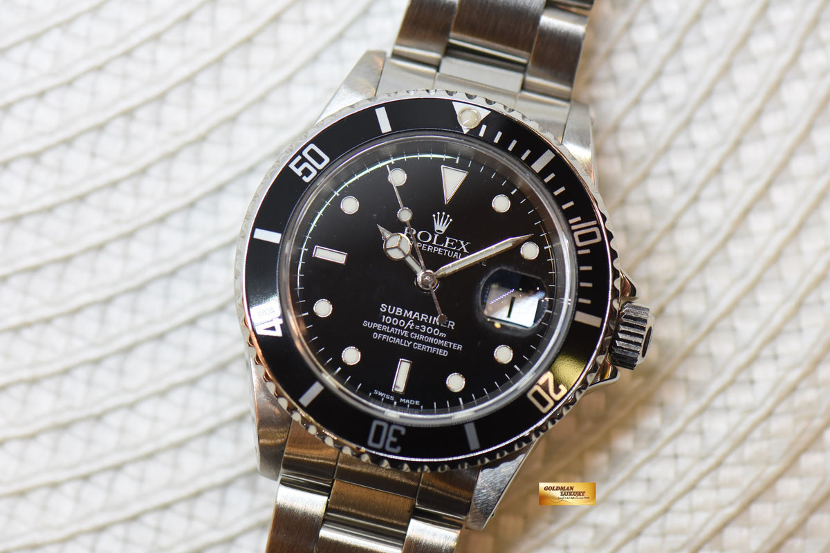 [SOLD] ROLEX OYSTER SUBMARINER DATE 40mm STEEL BRACELET “SWISS MADE” DIAL 16610 (PINHOLE- NON-SOLID ENDLINKS) (MINT)
