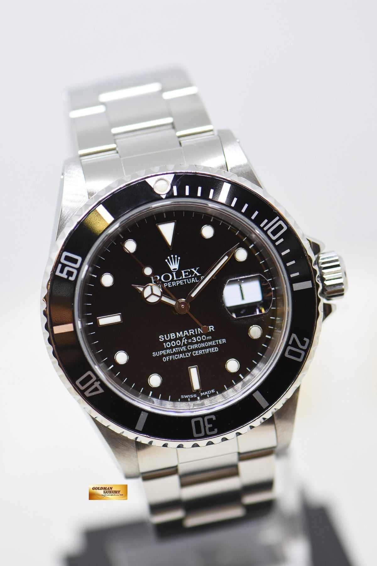 [SOLD] ROLEX OYSTER SUBMARINER DATE 40mm STEEL BRACELET “SWISS MADE” DIAL 16610 (PINHOLE- NON-SOLID ENDLINKS) (MINT)