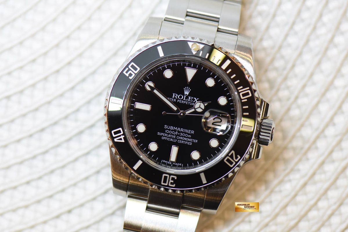 [SOLD] ROLEX OYSTER SUBMARINER 40mm STEEL IN BRACELET CERAMIC BEZEL BLACK DIAL 116610LN (MINT)